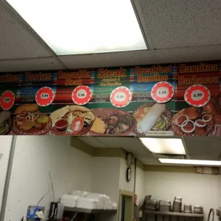 mexican food on the wall