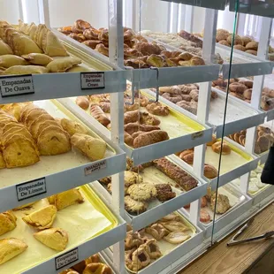 a display of baked goods