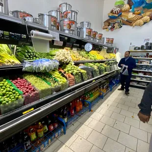 a produce section in a grocery store