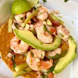 Shrimp tostada