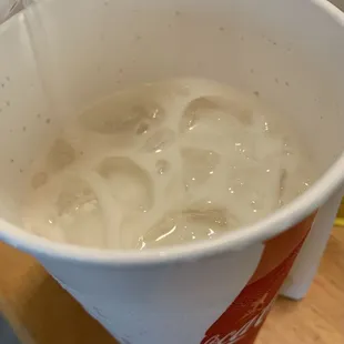 Nasty spots all over the cups. Rice chunks in the drinks too.