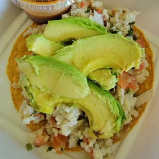 Ceviche tostada. Delicious.