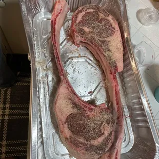 Great price on tomahawk steaks. Made my NYE savory