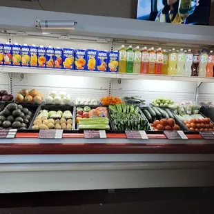 a display of fruits and vegetables