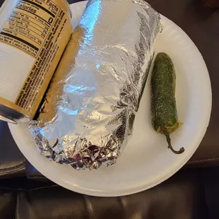 burrito! (with soda can next to it for size reference)
