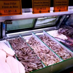 a variety of seafood
