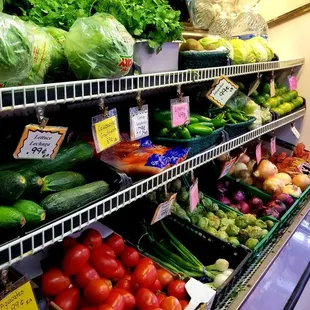 a display of fresh produce