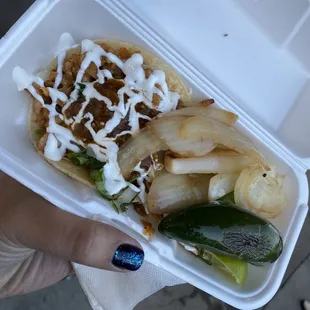 Chicken street tacos to go