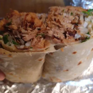 Burrito de carnitas con todo