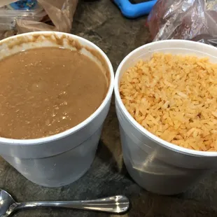 two cups of beans and rice