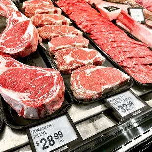 a variety of cuts of meat