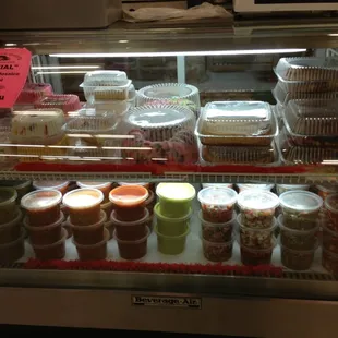 Sweets on top &amp; Salsas on bottom
