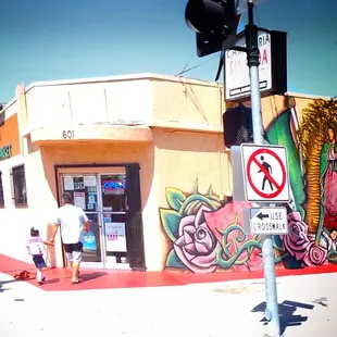 a man walking down the street