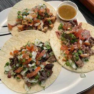 Carne Asada, Pollo Asado, and Carnitas tacos!