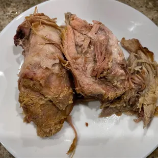 1/2lb if carnitas. Tender, moist, and flavorful!