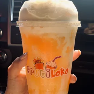 Mango- Vanilla ice cream- raspado