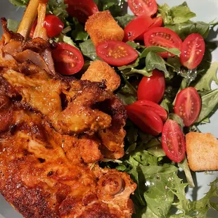 Chicken - cut and marinated by Tepas! - Add it to some salad! =P