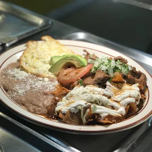 a plate of mexican food