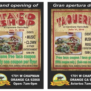 As of July 31 the taco shop inside the meat market will be open