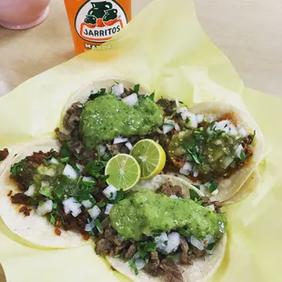 Taco tuesday $1 tacos. Lots of meat!!!