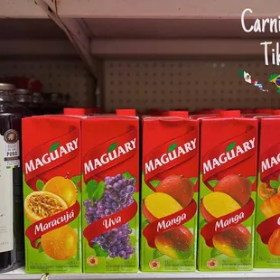 a variety of fruit juices