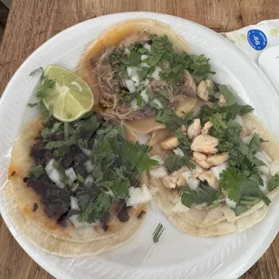 (From L-R): asada, carnitas, pollo