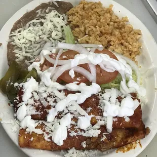 a plate of mexican food