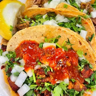 three tacos on a plate