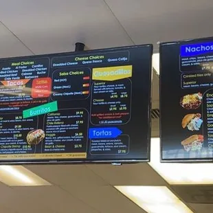 menus and prices