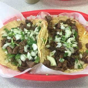 Two azada steak Tacos
