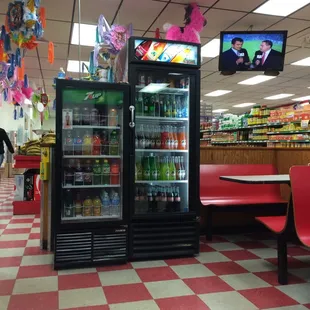 Your favorite bottled specialties, and a tv pumping your favorite Latino programming!