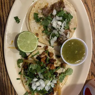 Carnitas tacos and Adobada Tacos