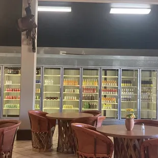 Drinks including bottled beers