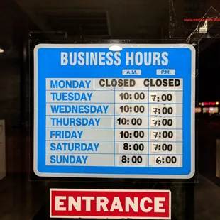 They are supposed to be open but they are closed at 6:30 pm on Tuesday! Call before you come.