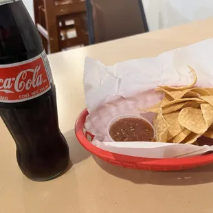 Chips, salsa, and a Coke