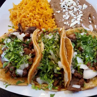 3 steak taco dinner