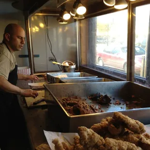 interior, chicken wings and fried chicken