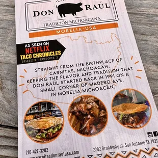 a menu for a mexican restaurant