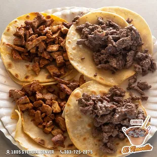 three tacos on a paper plate