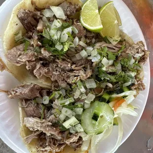 2 Maciza and 1 Costilla carnitas tacos