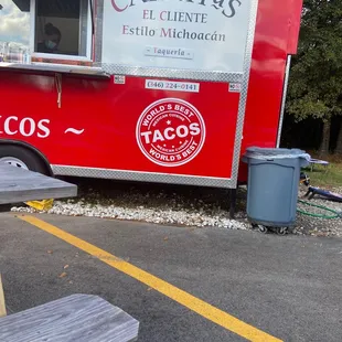 a red food truck