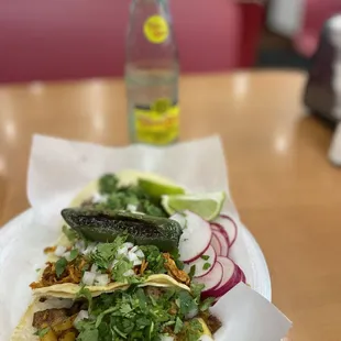 a plate of food on a table