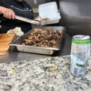 a woman preparing food