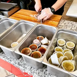 a person preparing food