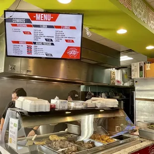 a menu in a restaurant