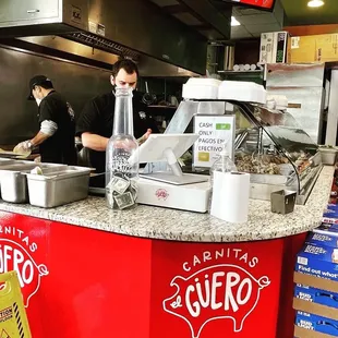 a man preparing food