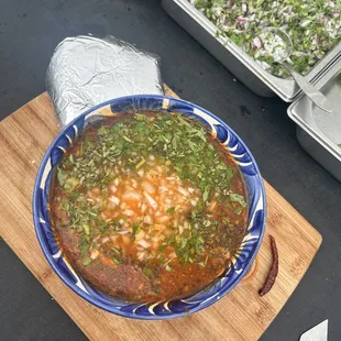 Menudo with tortillas