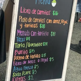 menu