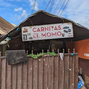 Original signage, prep area right in back of the gate.