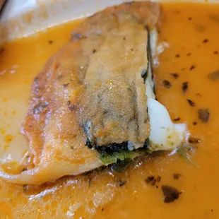Cross-section of a chile relleno